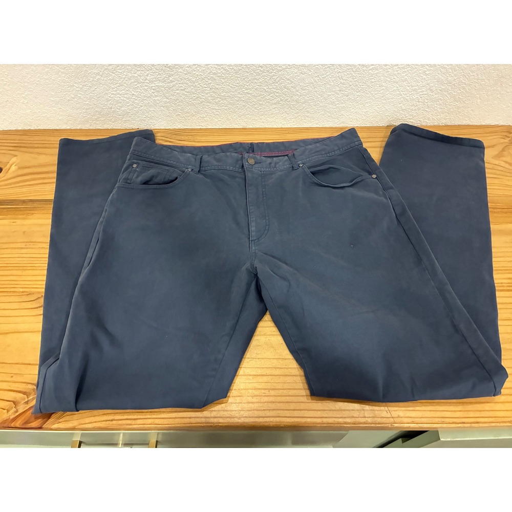 Johnnie-O Mens 38x34 Navy Blue 5 Pocket Stretch Cotton Straight Leg Pants